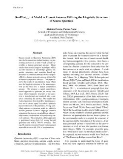 A Model to Present Answers Utilizing the Linguistic Structure of