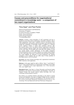 Causes and preconditions for organisational commitment in