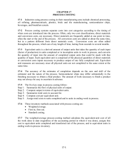 17-1 CHAPTER 17 PROCESS COSTING 17