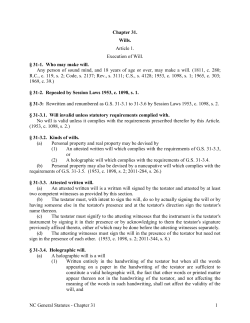 Chapter 31 - Wills. - North Carolina General Assembly