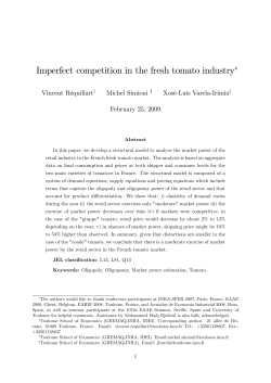 Imperfect competition in the fresh tomato industry"