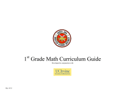 2013-2014 Curriculum Map Guide Grade 1 Math