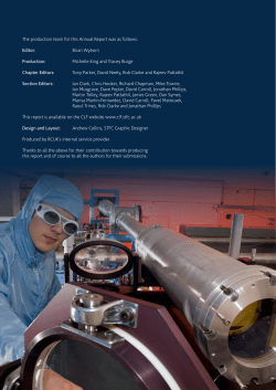 The production team for this Annual Report was as follows: Editor