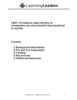THBT On balance, legal barriers to immigration are more