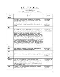 Updated Timeline - Indians at Colby