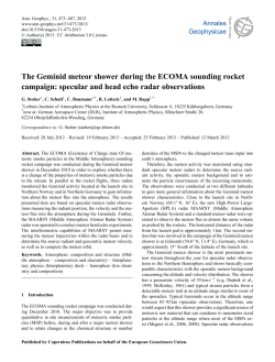 The Geminid meteor shower during the ECOMA