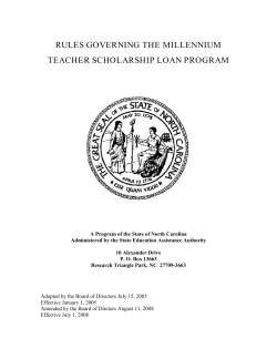 RULES GOVERNING - North Carolina State Education Assistance
