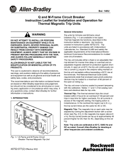 Q and M-Frame Circuit Breaker Instruction Leaflet for Installation and