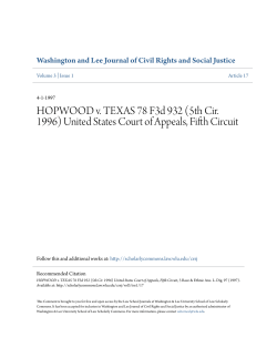 HOPWOOD v. TEXAS 78 F3d 932 (5th Cir. 1996) United States