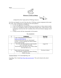 AP Biology Summer Work