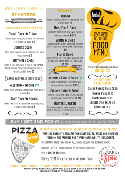 FOOD MENU - The Portland Arms