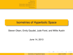 Isometries of Hyperbolic Space