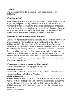 COOKIES This section refers to the cookies and