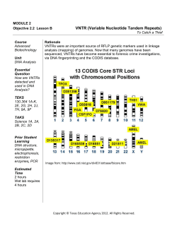 Objective 2.2 Lesson B VNTR (Variable Nucleotide Tandem