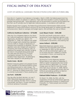 FISCAL IMPACT OF DEA POLICY