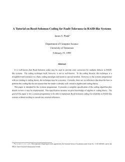 A Tutorial on Reed-Solomon Coding for Fault