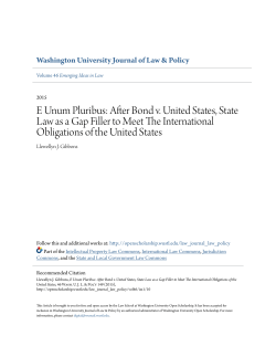 E Unum Pluribus: After Bond v. United States, State Law as a Gap