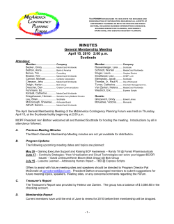minutes - MidAmerica Contingency Planning Forum