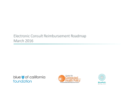 Electronic Consult Reimbursement Roadmap March 2016