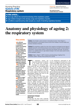 Anatomy and physiology of ageing 2: the respiratory system