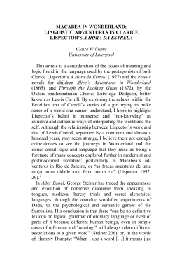 MACABEA IN WONDERLAND: LINGUISTIC ADVENTURES IN