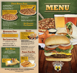 Friday Fish Fry The LighTer side Fresh baked Pizza