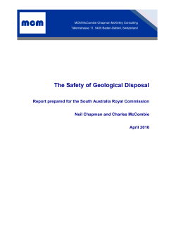 MCM Consulting &ndash; The Safety of Geological Disposal