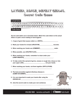 Lather, Rinse, Defeat Germs Secret Code Game