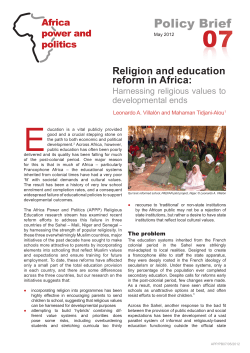 Policy Brief - Africa Power and Politics Programme