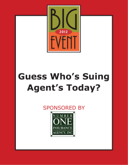 Guess Who Is Suing Agents Today?