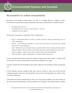 Succession in urban ecosystems