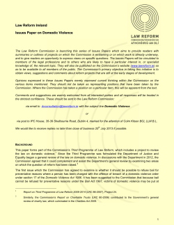Issues Paper on Domestic Violence