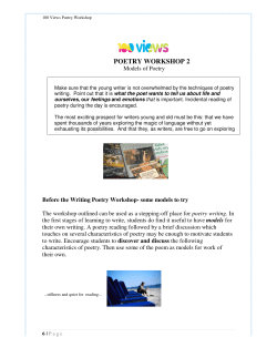Poetry Workshop 2: Models