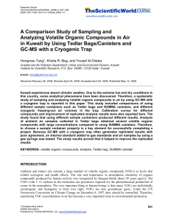 A Comparison Study of Sampling and Analyzing Volatile Organic