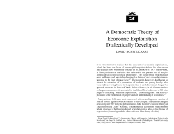 A Democratic Theory of Economic Exploitation Dialectically Developed