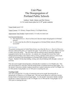 Unit Plan: The Desegregation of Portland Public Schools