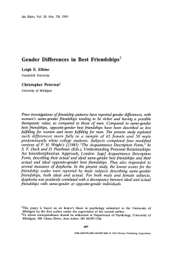 Gender differences in best friendships | SpringerLink