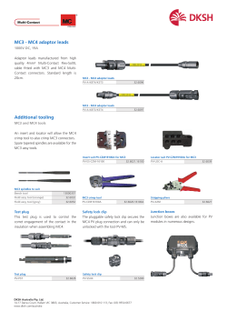 MC3 - MC4 adaptor leads Additional tooling