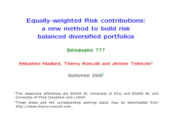 Equally-weighted Risk contributions: a new method to build risk