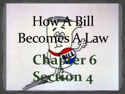 Chapter 6 Section 4 How A Bill Becomes A Law blog notes