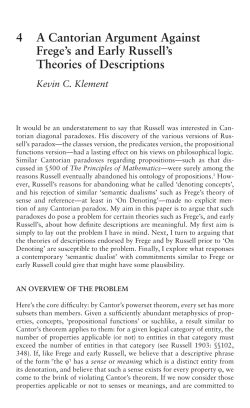 A Cantorian Argument Against Frege`s and Early Russell`s Theories
