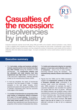 Casualties of the recession: insolvencies by industry
