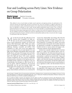 Fear and Loathing across Party Lines: New Evidence on Group