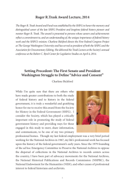 The First Senate and President Washington Struggle to Define