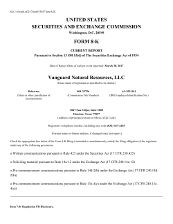 UNITED STATES SECURITIES AND EXCHANGE COMMISSION
