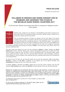 MICHELIN guide - Vollmers in Sweden and