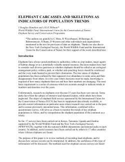 elephant carcasses and skeletons as indicators of population trends