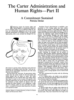 The Carter Administration and Human Rights