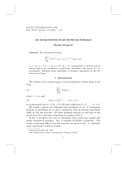On Some Finite Sums with Factorials