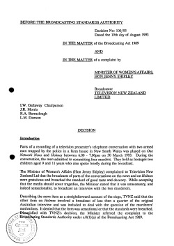 Minister of Women`s Affairs (Hon Jenny Shipley)